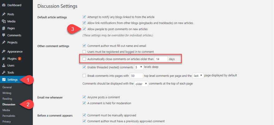 Disable WordPress Comments