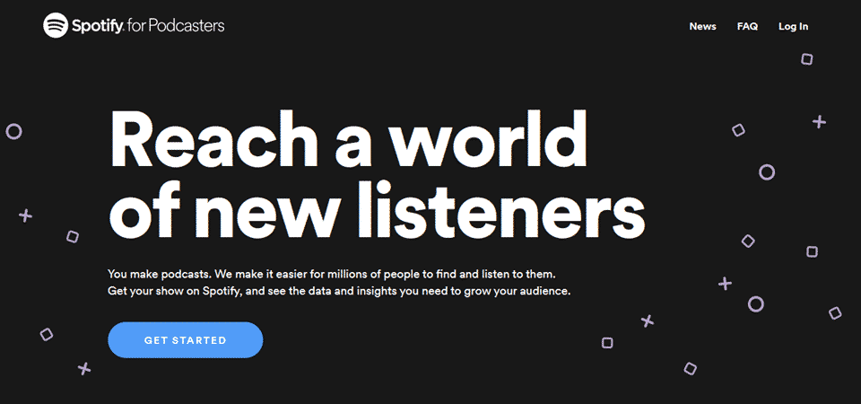 spotify for podcasters homepage