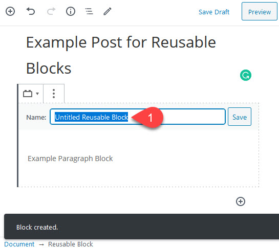 naming your new block