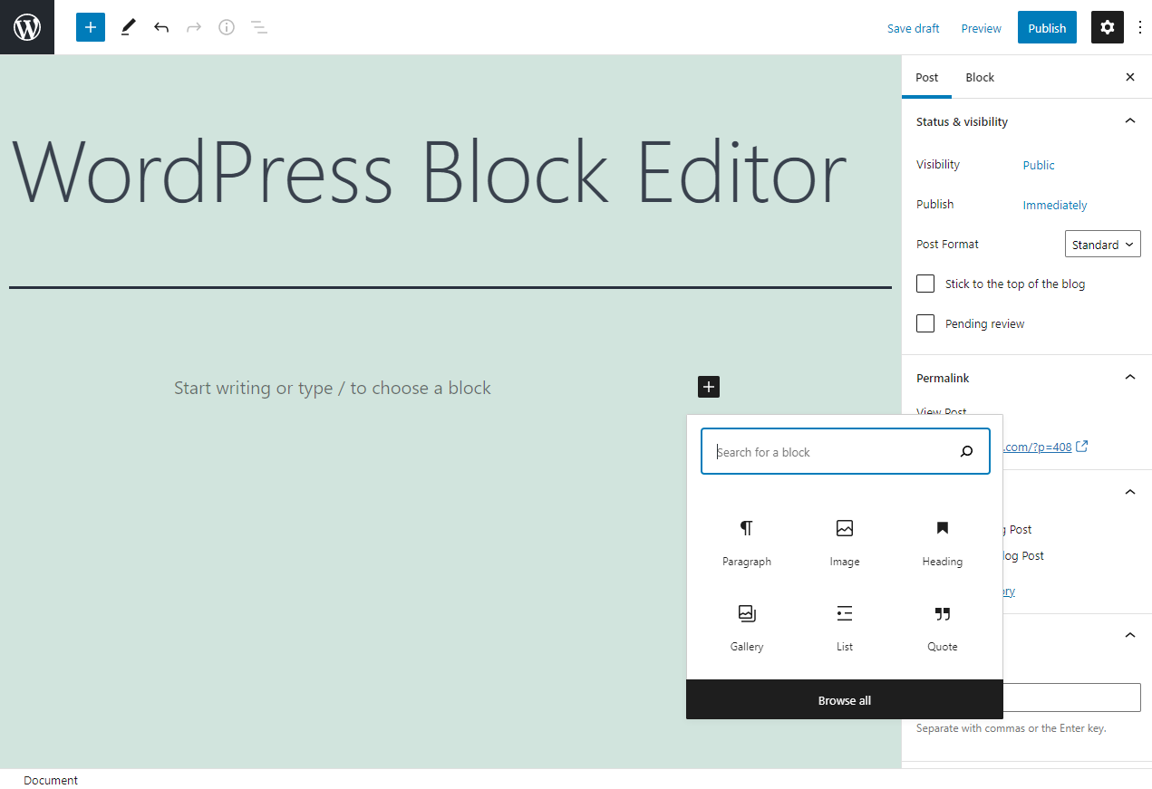 wordpress vs godaddy website builder block editor