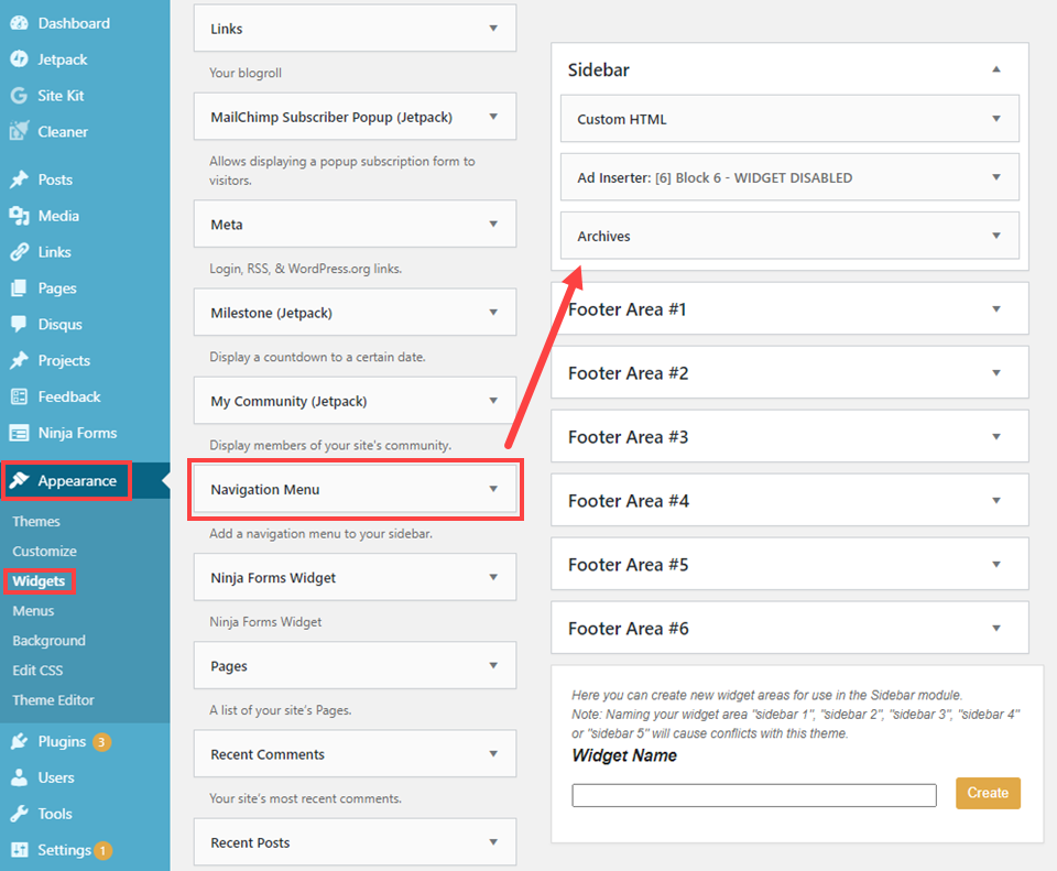 sidebar menus
