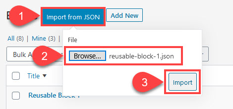 WordPress Reusable Blocks