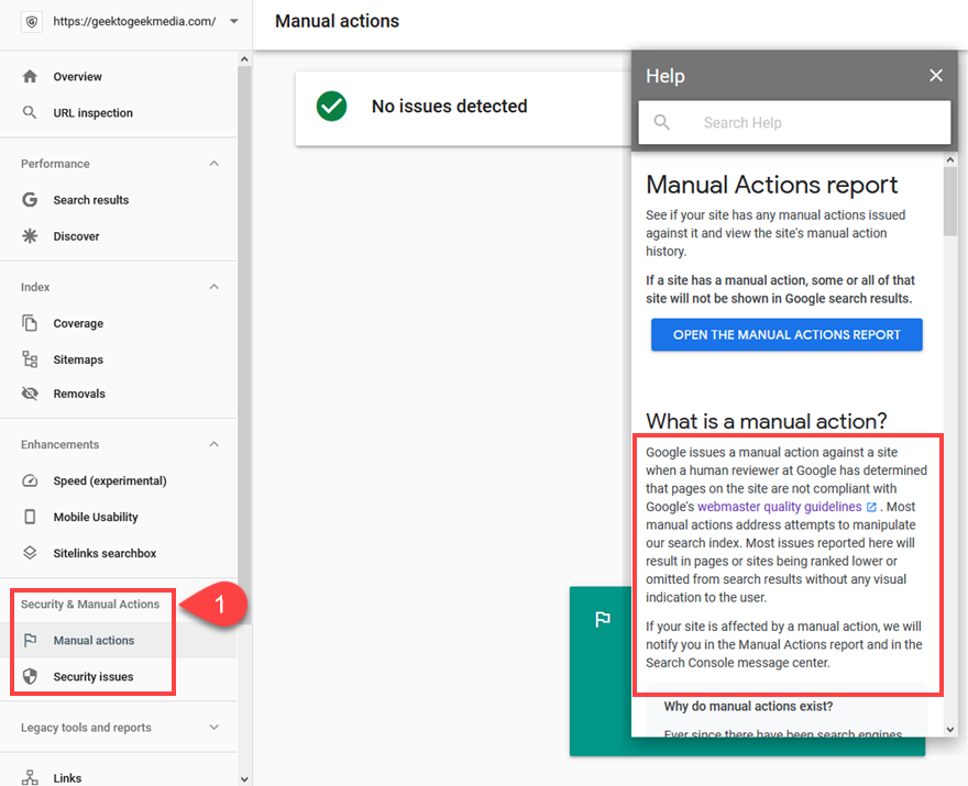 security and manual actions