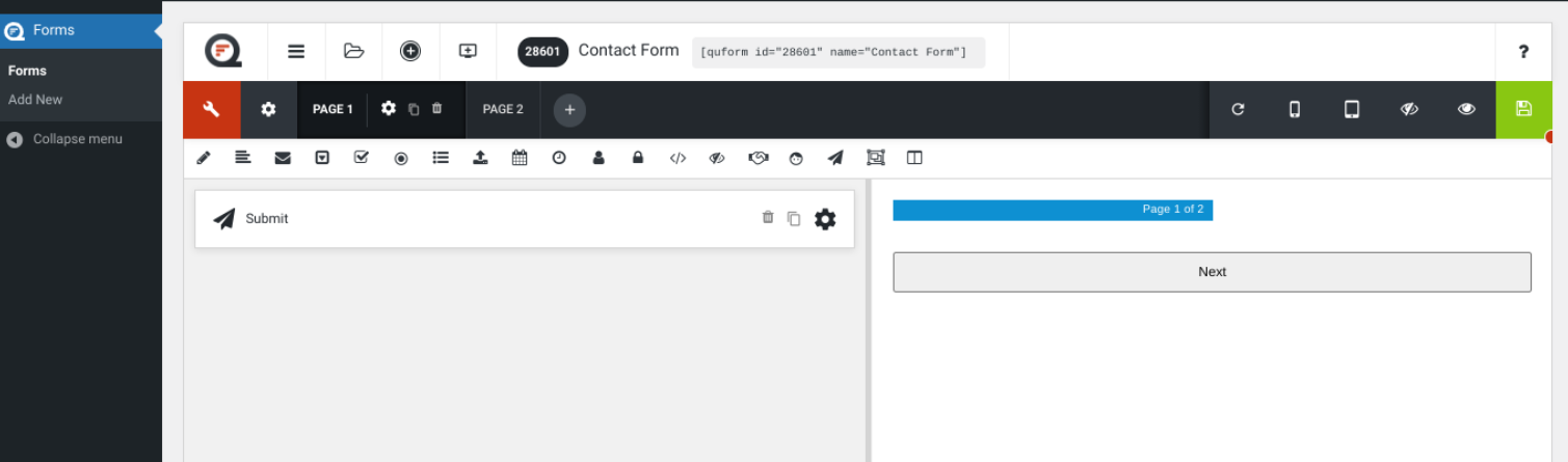 The Quform WordPress Form Builder plugin demo.