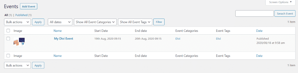 Events Post Type