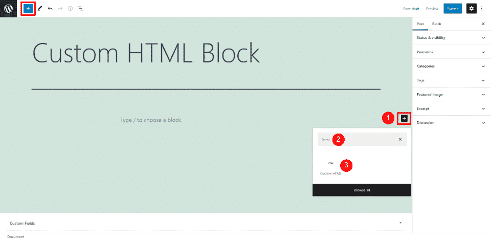 Comment utiliser le bloc HTML personnalisé de WordPress