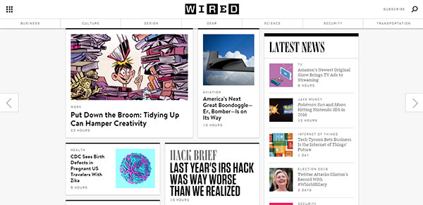 Magazine Web Design Wired