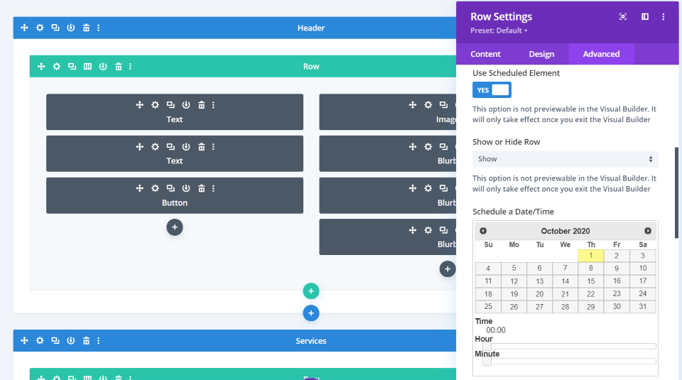 Scheduled Element