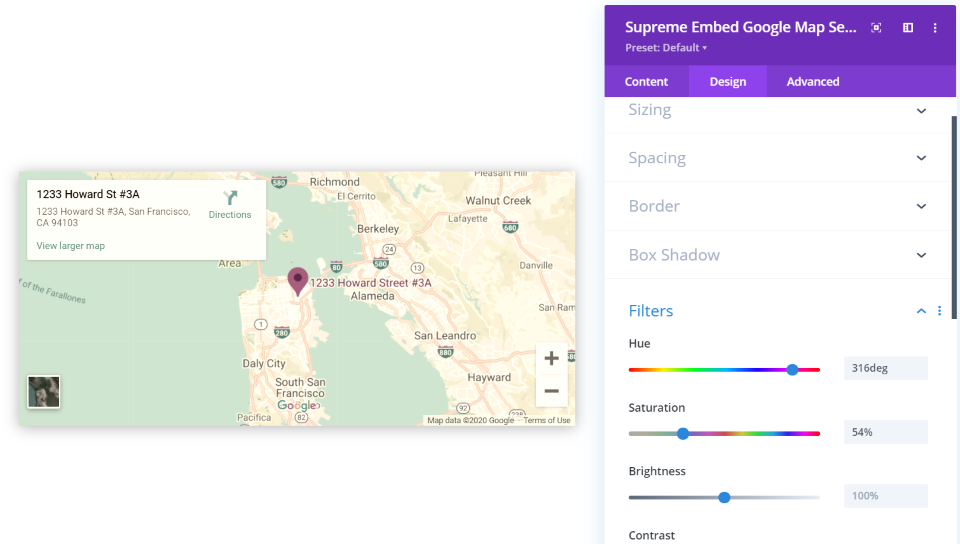 Supreme Embedded Google Map