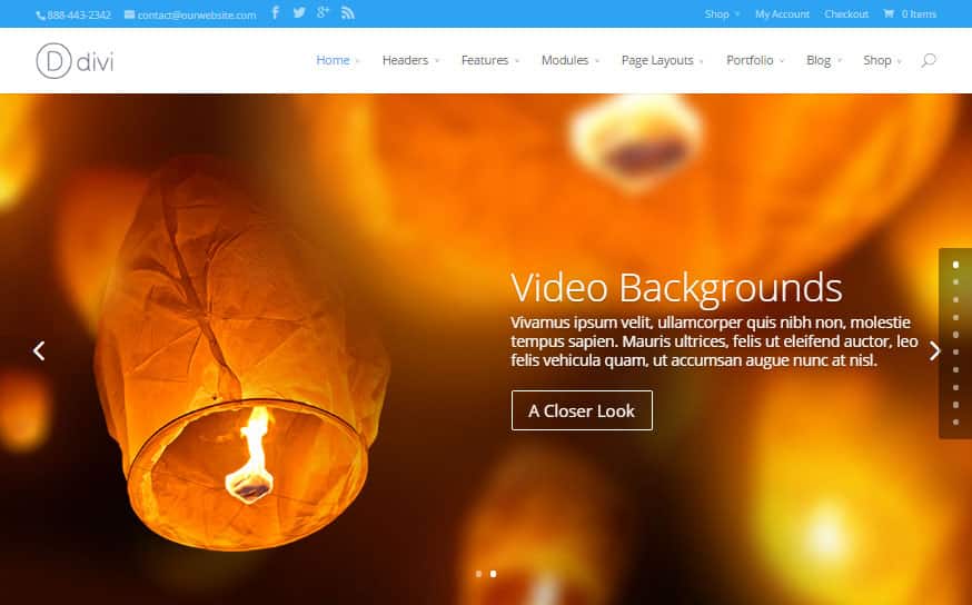 Divi Theme with a Video Background