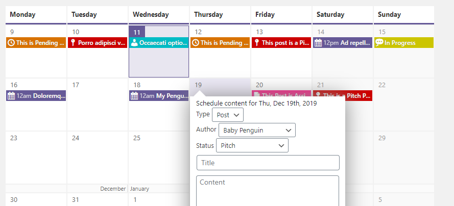 Scheduling content via PublishPress.