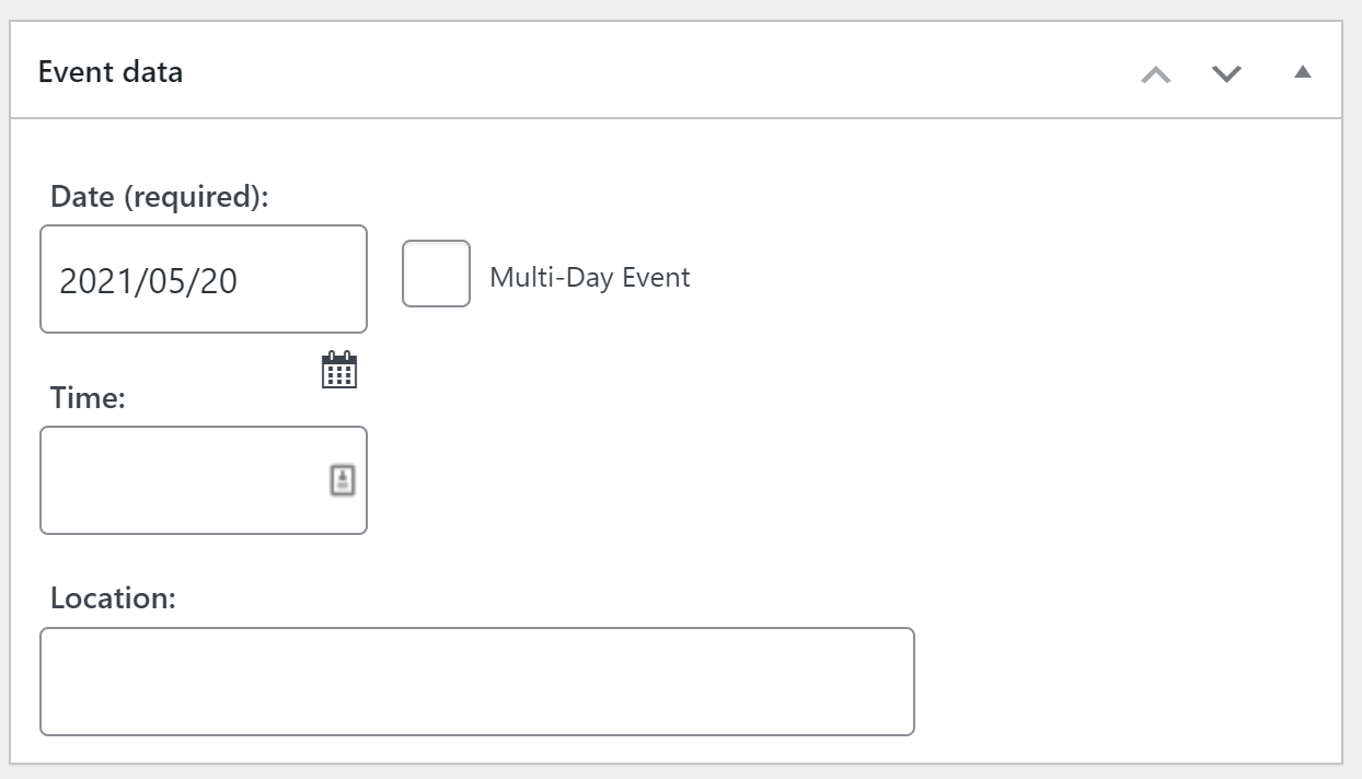 Adding event data using the Event List plugin