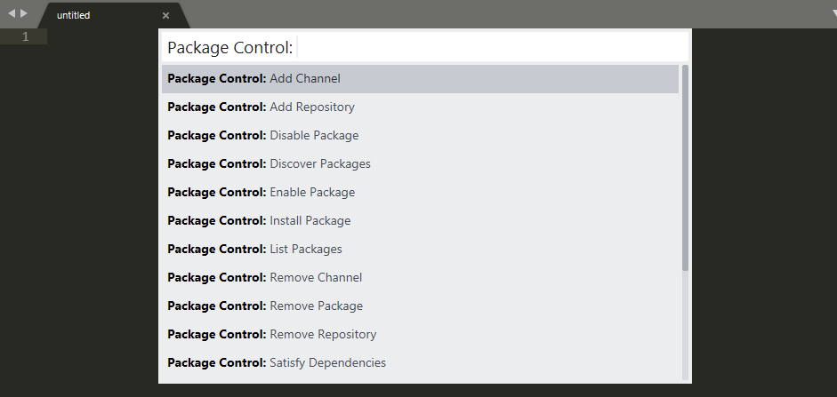 Sublime Text Package Control commands.