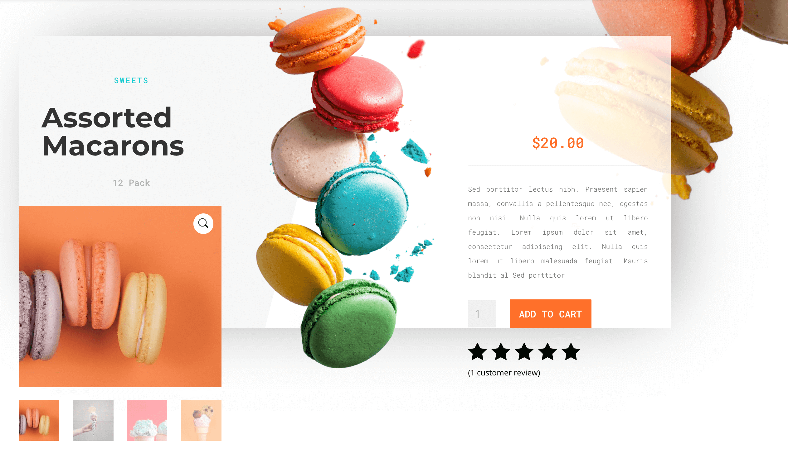 An e-commerce page, created using the Divi page builder plugin.