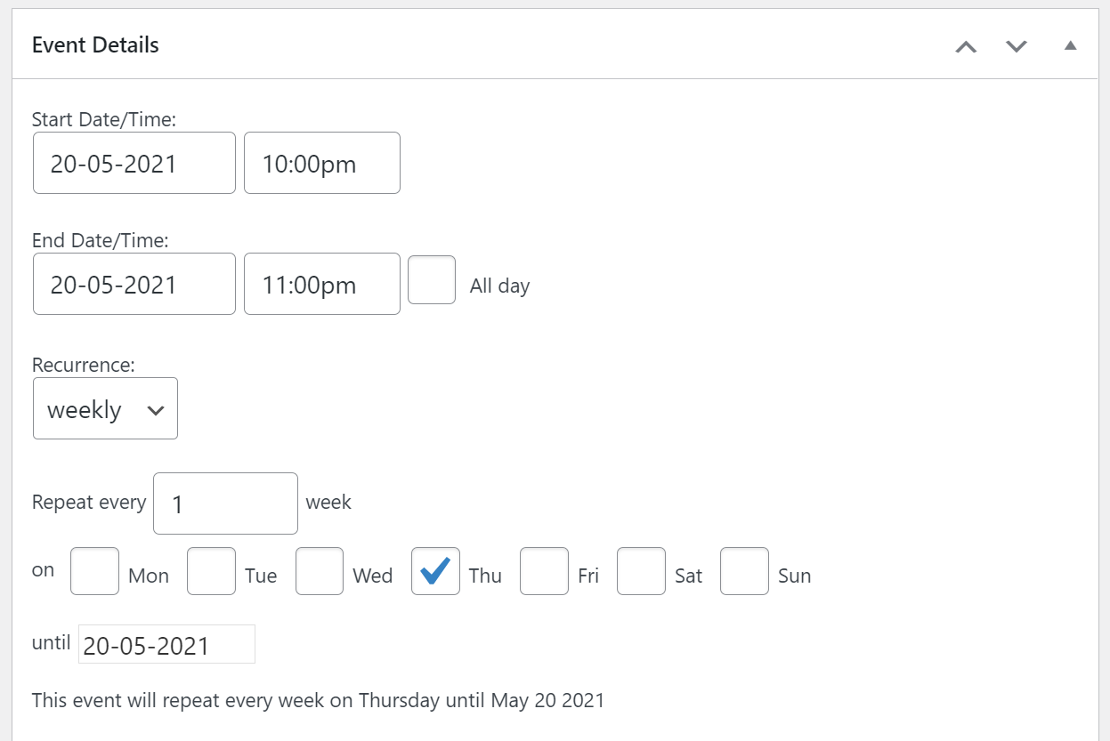 Adding a recurring event to your schedule