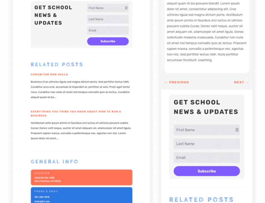 blog post template for Divi's Elementary School Layout Pack