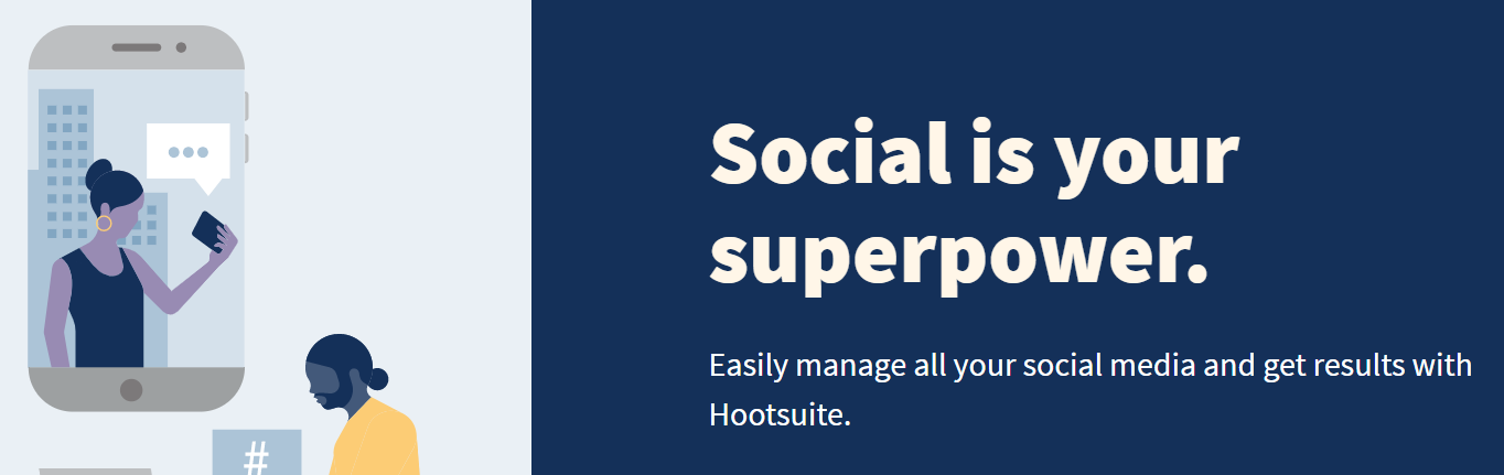 The Hootsuite homepage