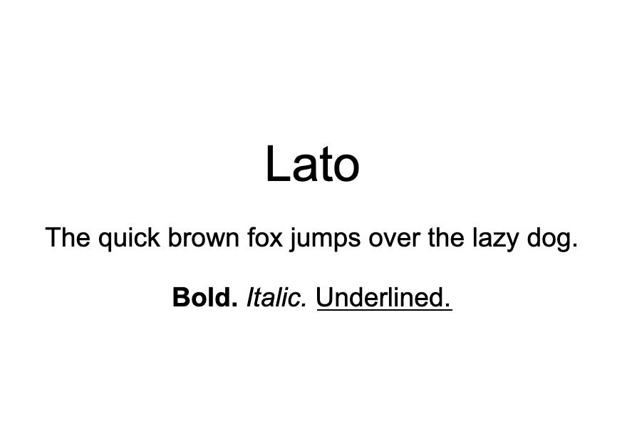 An example of the Lato font.