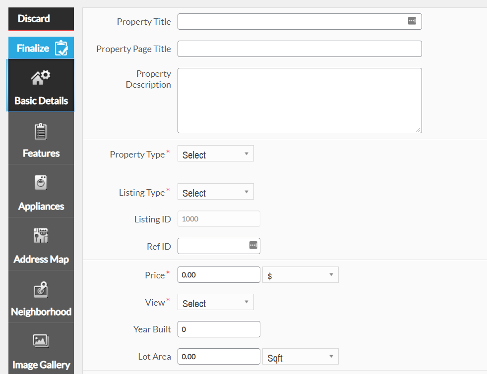 Adding a new listing using the WPL Real Estate plugin
