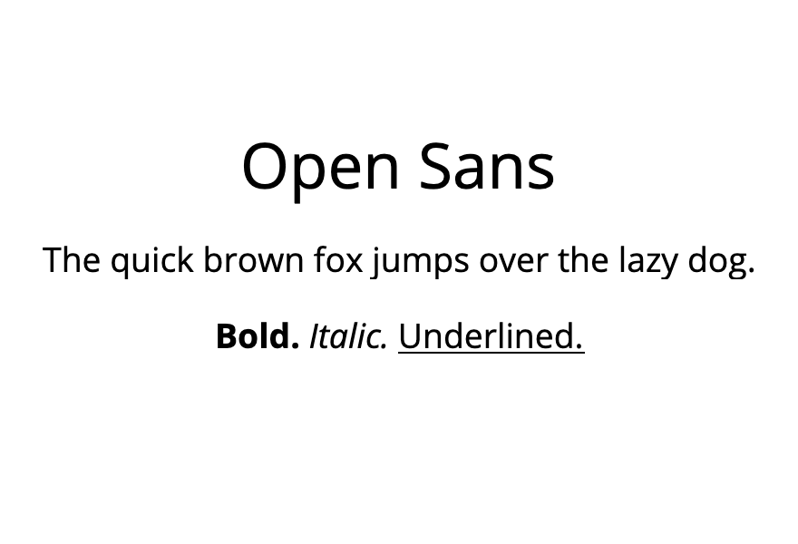 An example of the Open Sans font.