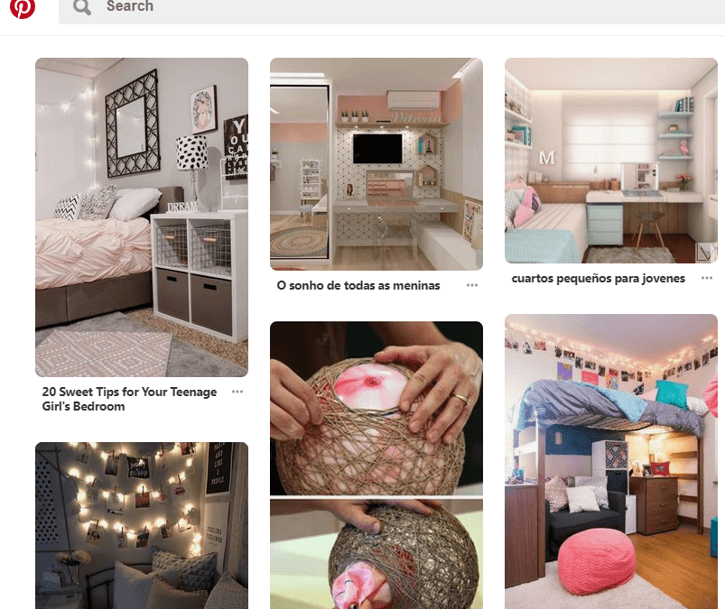 The Pinterest homepage.