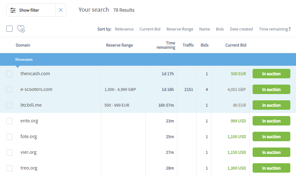 Checking out Sedo's domain auction marketplace.