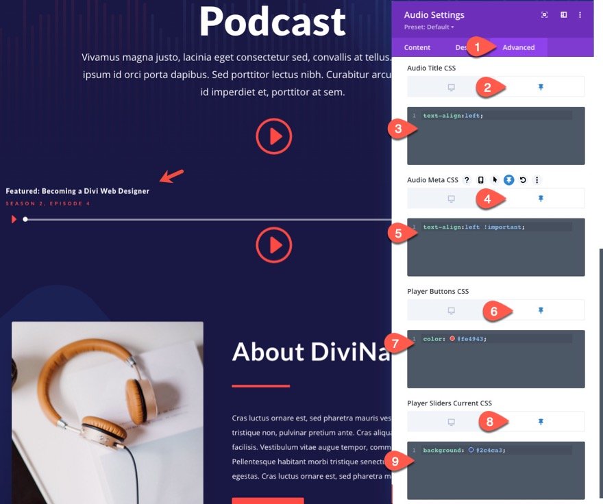 divi sticky audio content bar