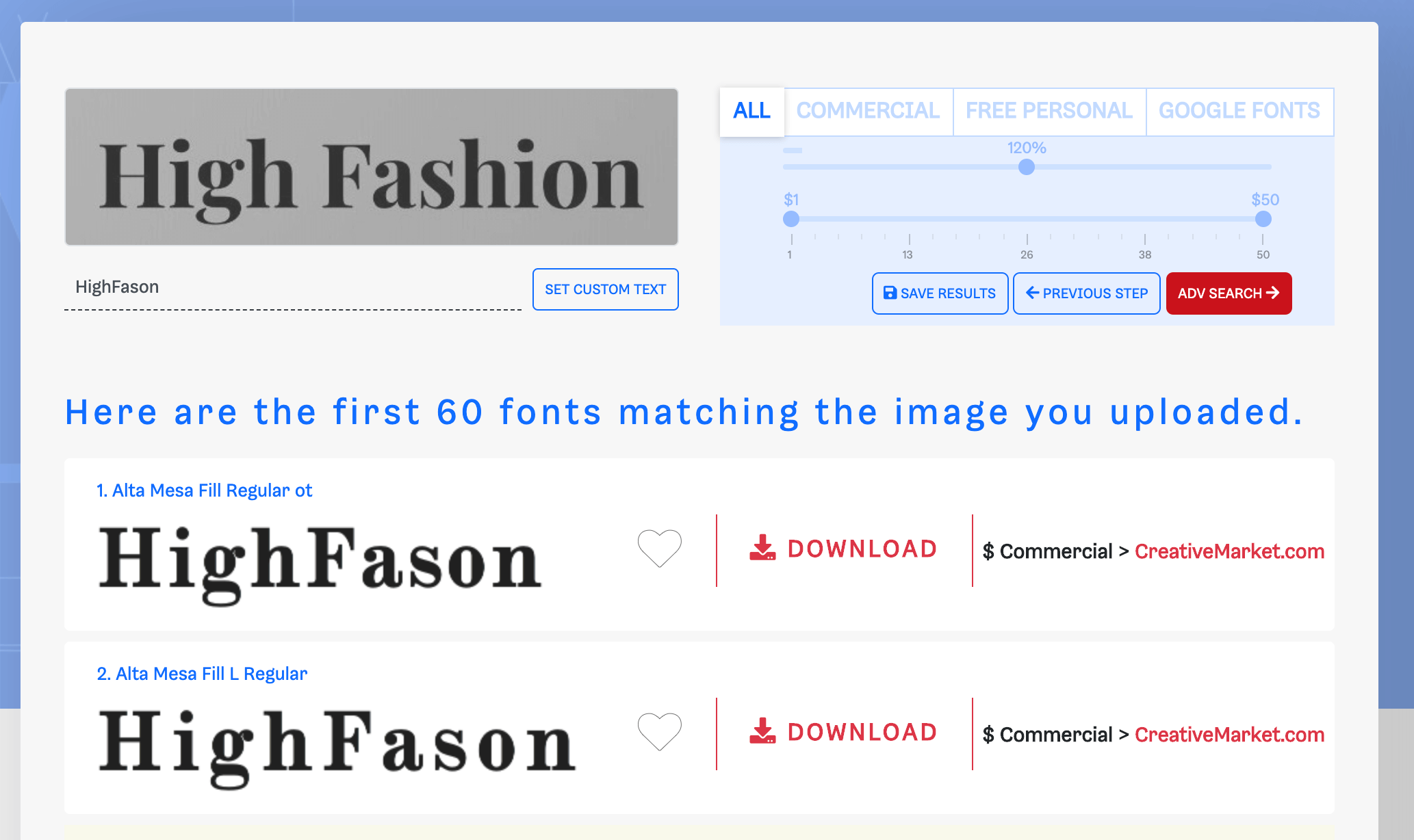 Results from What Font Is.