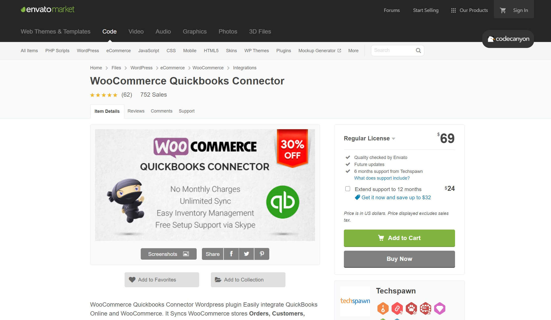 The WooCommerce QuickBooks Connector plugin.