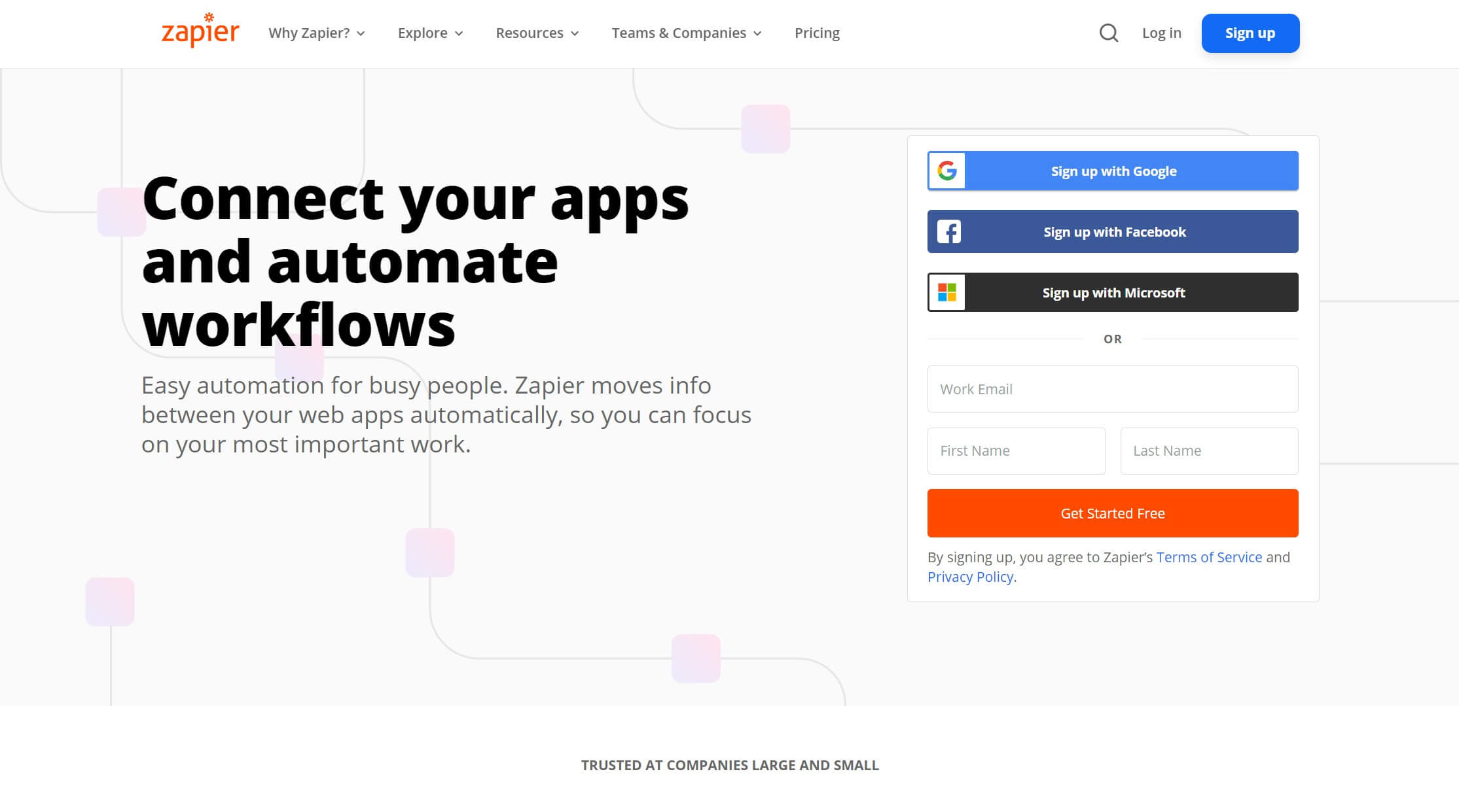 The Zapier service for connecting online apps.
