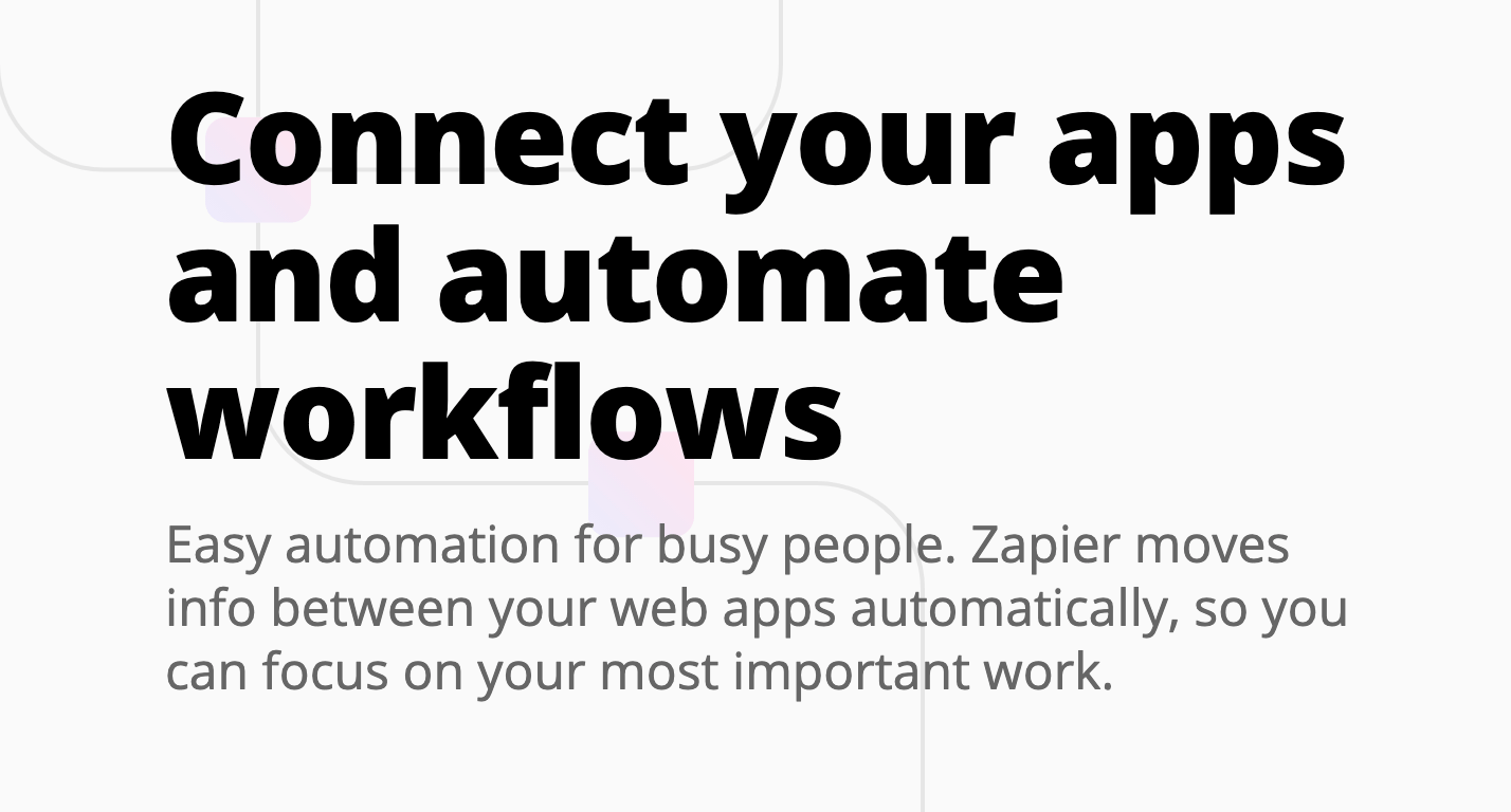 The Zapier home page.