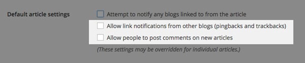 Disable comments in your settings
