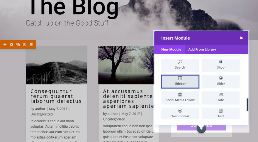 sidebar module