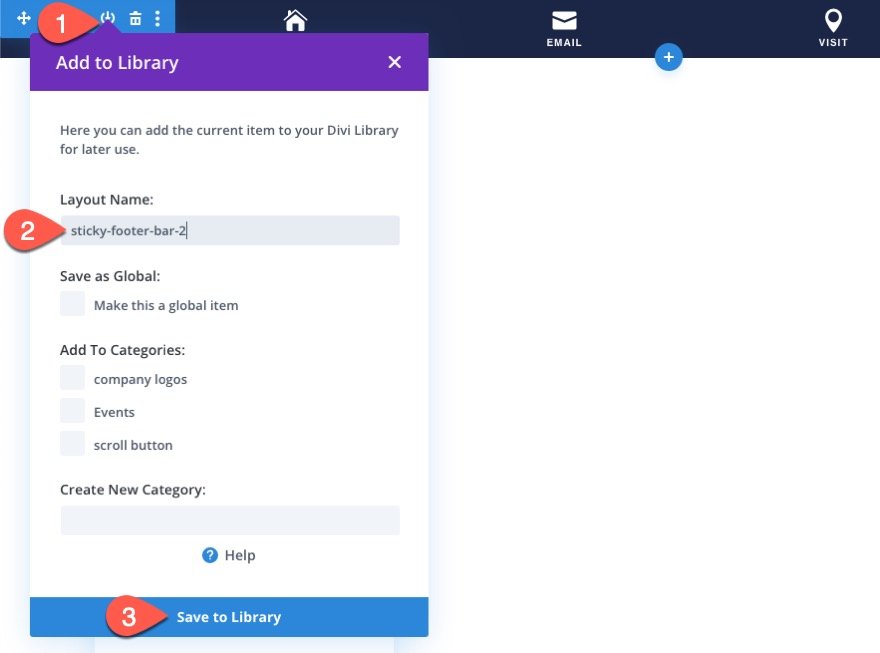 divi mobile sticky footer bars