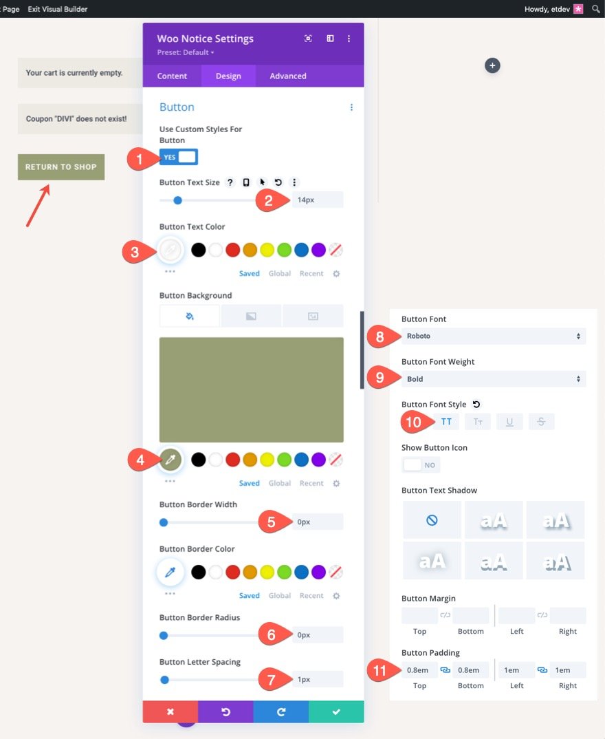 Divi WooCommerce Cart Page Template