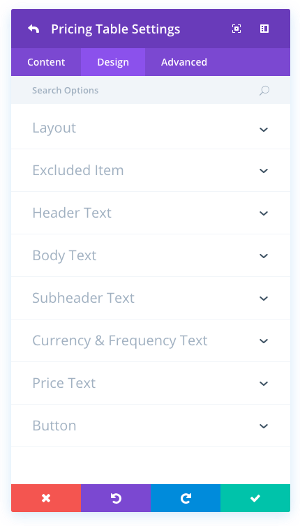 Pricing Tables Module