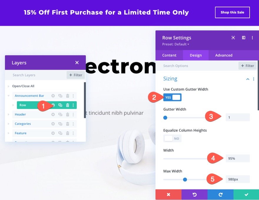 retarget landing page visit with announcement bar in divi