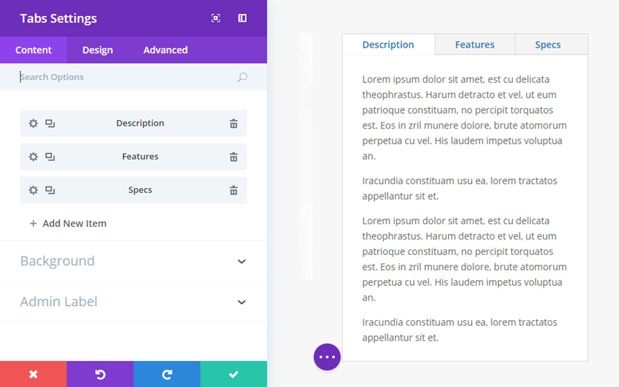 tabs module