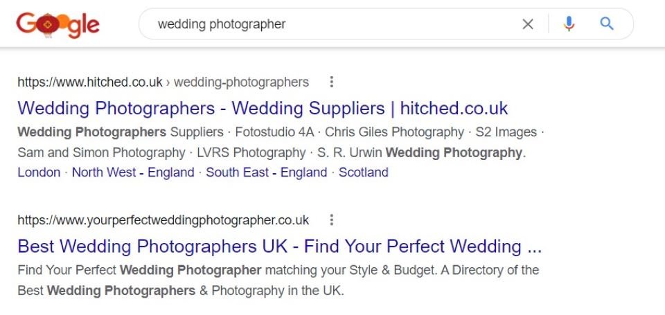Search results for wedding photographers in the UK