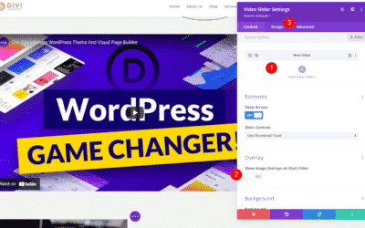Comment ajouter des superpositions d’images à votre module Divi Video Slider