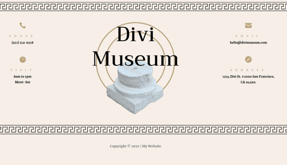 Divi Copyright Footer Desktop