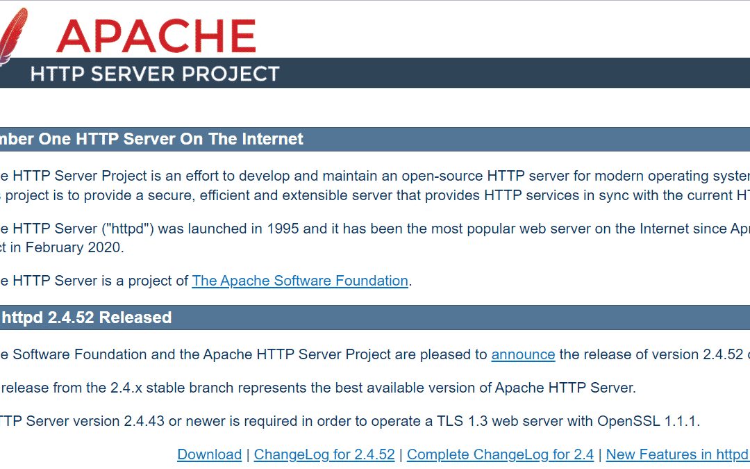 Apache homepage.