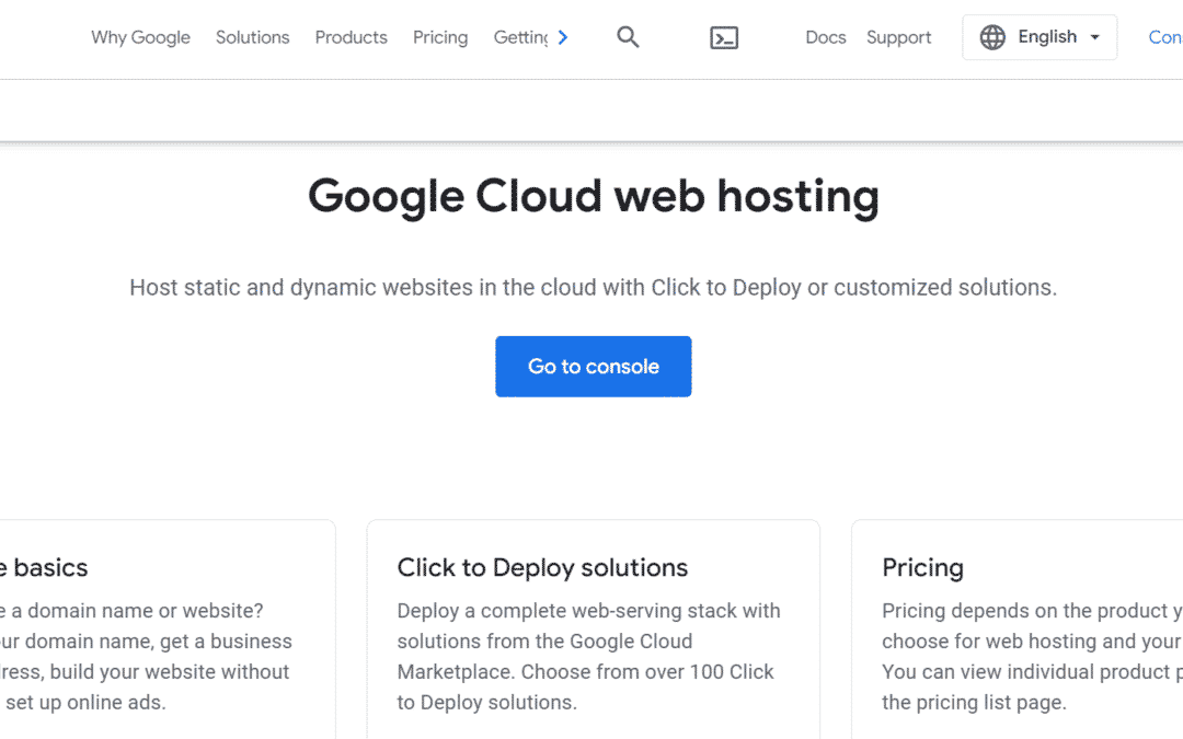 Google Cloud web hosting