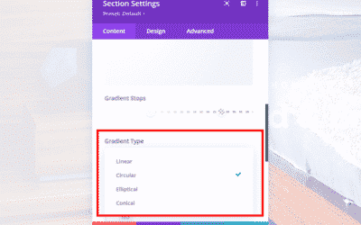 Comparaison des types de dégradés dans le Créateur de dégradés de Divi