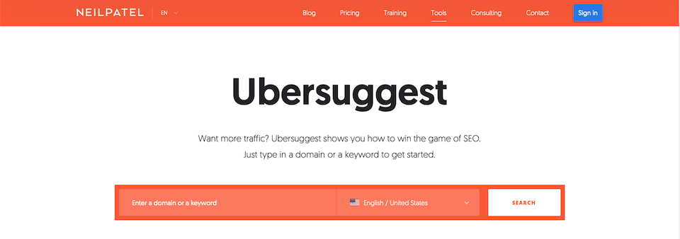 neil patel's ubersuggest