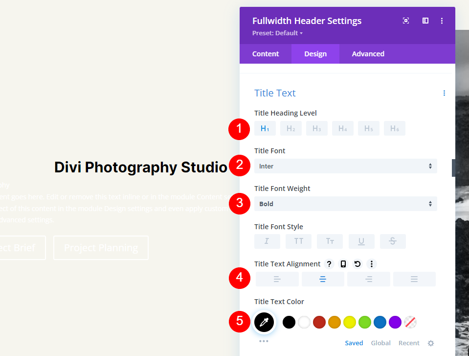 Fullscreen Header Module Settings