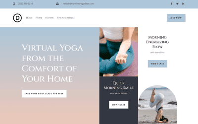 Télécharger un en-tête et un pied de page GRATUITS pour le pack de mise en page Yoga en ligne de Divi