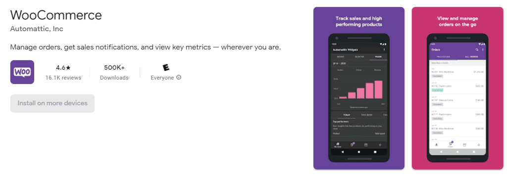WooCommerce mobile app