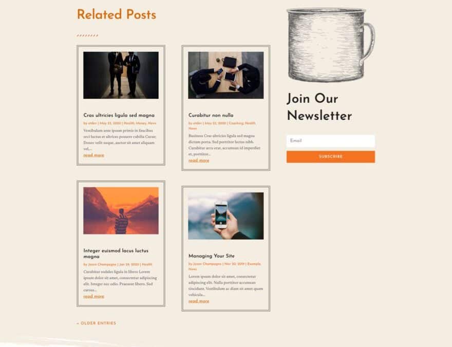 Download a FREE Blog Post Template for Divi's Bushcraft Layout Pack