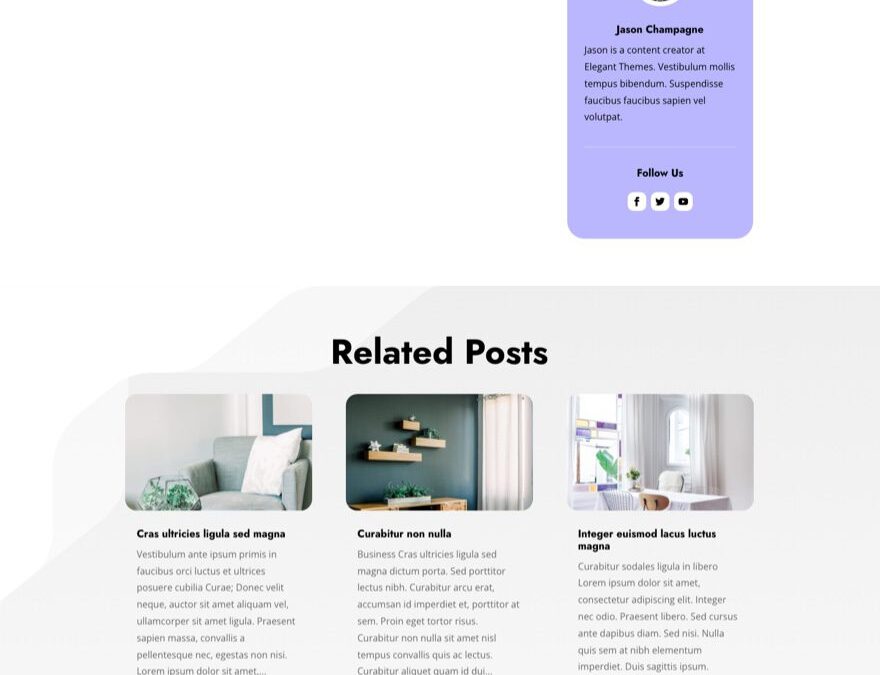 divi nursing home blog post template